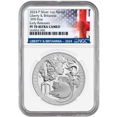 2024-P Proof Liberty & Britannia Silver Medal 1 oz NGC PF70UC ER Liberty …