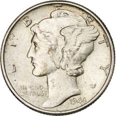 [#1183863] Coin, United States, Mercury Dime, Dime, 1944, U.S. Mint, Philadelphi