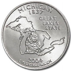 2004 D Michigan State Quarter BU Uncirculated Clad 25c Coin