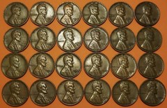 1950-1955 PDS 1956-1958 PD Lincoln Wheat Cent Run 24 Penny Set