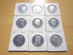 1970 1971 1972 1973 – 1976 1977 1978 1979 S Kennedy Half Dollar 9 Coin Set Lot
