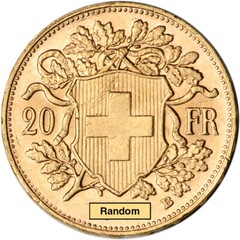 Swiss Gold 20 Francs – Helvetia – AU – BU – Random Date