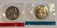 1969 P D Jefferson Nickel Set In Mint Cello Free Shipping