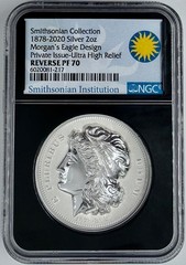 Morgan’s Eagle Design 1878-2000 2 oz Silver NGC PF70 Reverse PF Smithsonian UHR