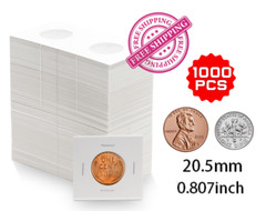 1000 PCS Coin Flips for Pennies-20.5mm/0.8″ Cardboard Holders – Fits 2″x2″Pocket
