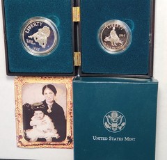 1995-S Civil War Battlefield Proof Silver $1, Clad Half Set, “Union Case” Z-95EK