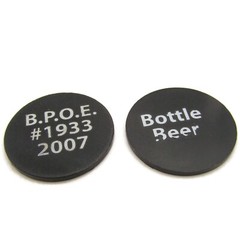 Lot of 2 BPOE Elks Lodge #1933 Drink Tokens 2007 Plastic Bottle Beer Chips