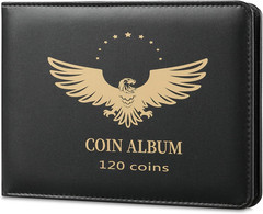 Coin Collection Holder Book for Collectors, PVC FREE, 120 Pockets Collecting Sto