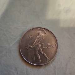 1955 Italy 50 Lire – Circulated Italian Stainless Steel World Coin – Europe