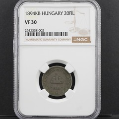 1894 KB Hungary 20 FIL Coin NGC VF 30 Condition Copper-Nickel 🇭🇺
