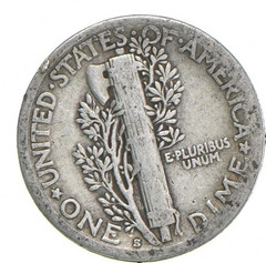 1917-S Mercury 90% Silver Dimes G-VG (Good – Very Good) Average Circulated