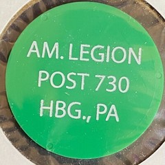 Harrisburg, PA American Legion Post 730 c1970’s-80’s Plastic “Bottle” Token