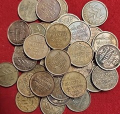 3 ANTIQUE Coins From Palestine British Mandate 1 mil coin 1927_1946 Free Shipp