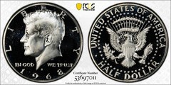 1968-S Kennedy Half Dollar Proof Cameo – PCGS Gold PR68CAM KM#202a – 8776-SFPC
