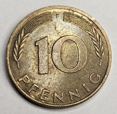 1983-F Germany 10 Ten Pfennig – Circulated German Brass Clad Steel World Coin