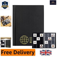 Classic 120-Pocket Coin Collecting Album with Gold Detail – Organize & Protect!