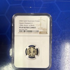 2026 England One Crown Gold Ascension Crown QEII 100th Birth NGC PF69 UC