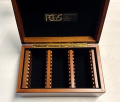 Wooden Hinged Box For Storage Of 30 Coins Slabs PCGS 10.5 X 6.5”