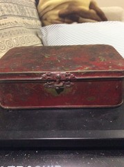 Unsearched Old US Coins Hoard 1930s Antique 2.29LB Heavy Red Tin Box Estate Find