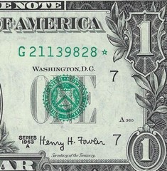 1963A $1 One Dollar Bill STAR NOTE Uncirculated – Replacement Note –