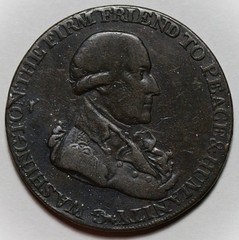 1795 Washington Grate Halfpenny – Small Buttons – Reeded Edge