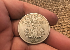 1940 GERMAN FUEHRER 5 REICHSMARK WWII COMMEMORATIVE COIN