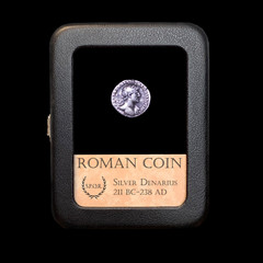 RARE Roman Empire Coin Silver Denarius – HIGH GRADE – With Display Case