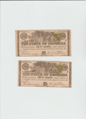 .50 Cents The State of Georgia Jan.1,1863 Milledgeville,Ga Almost UNC.