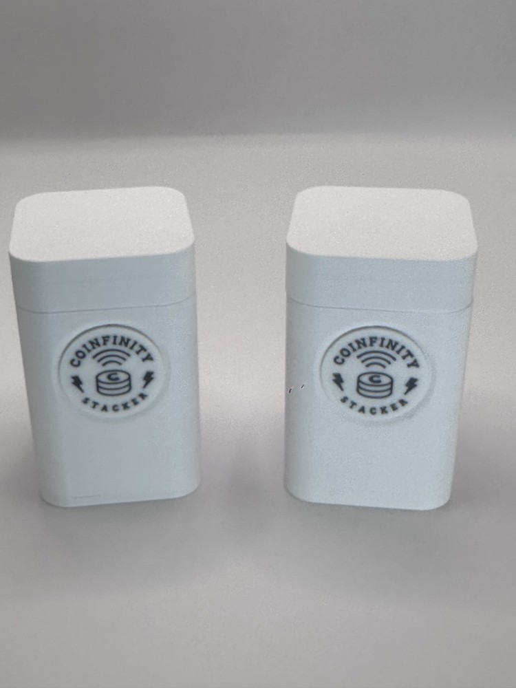 Coinfinity Stacker 41mm – WHITE – Smart Storage for ASE, Silver Rounds – 2 Pack