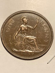 Great Britain 🇬🇧 UK 1 Penny 1937. KM#845. Large One Cent coin. King George VI.