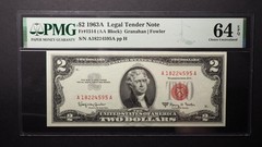 1963 A $2 Red Seal Legal Tender Note – Fr#1514 – PMG 64 EPQ – FREE SHIP! G0622