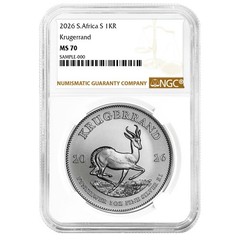 South Africa 2026 1-oz Silver Krugerrand NGC MS70 Brown Label
