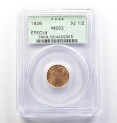 1926 $2.50 Sesquicentennial Commemorative MS62 PCGS OGH