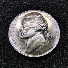 1953 Proof Jefferson Nickel 5c – Philadelphia – Mintage 128,800 – BU Proof Toned