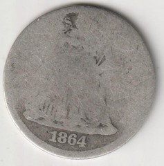 BETTER DATE 1864 (S) SEATED DIME AG FILLER