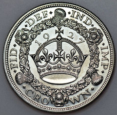 SCARCE 1927 GEORGE V PROOF WREATH CROWN, SILVER COIN, ONLY 15,030 STRUCK, aFDC