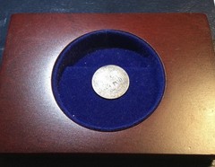 Rare 1796 to 1797 Draped Bust Silver Half Dime- Small Eagle Reverse- Wooden Case