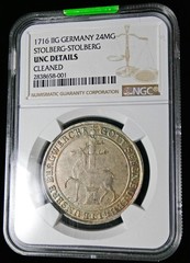 1716 IIG German States STOLBERG-STOLBERG 24 Mariengroschen KM# 134