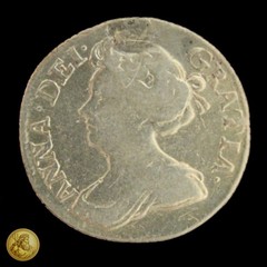 1711 Great Britain Sixpence Queen Anne Sterling Silver Coin VF+ -E1163