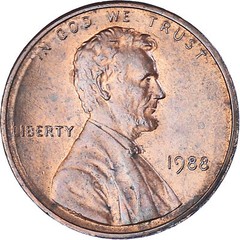 [#1183349] Coin, United States, Lincoln Cent, Cent, 1988, U.S. Mint, Philadelphi