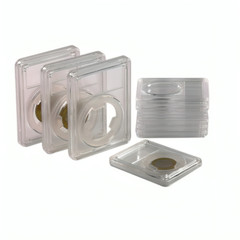 10‑Pack 24 mm Acrylic Coin Slab Holders – Sizing Ring & US Quarters Fit