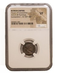 NGC ( VF ) Roman AE of Constantine I, the Great (AD 307-337) BI Nummus – Ancient