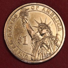 HOBO Nickel Richard Nixon Skull Real US Golden Dollar 26.5 mm