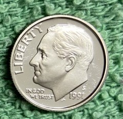 1991-S **PROOF** ROOSEVELT DIME – NICE COIN – L@@K AT PICTURES!!!!!