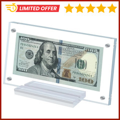 Dollar Bill Frame Display Acrylic Dollar Bill Holder for Collectors Currency