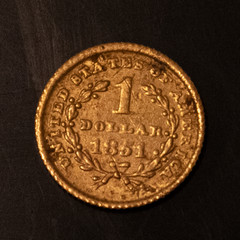 1851 $1 Liberty Head Gold Dollar Type 1 – Raw Ungraded – Nice Detail