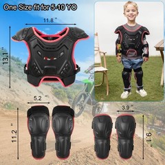 Kids Motocross Vest Suit with Back, Chest, Knee, Elbow Protectors for Dirt Bikes