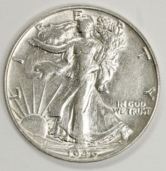 1946 BU Walking Liberty Half Dollar 50C – 90% silver – Brilliant Uncirculated