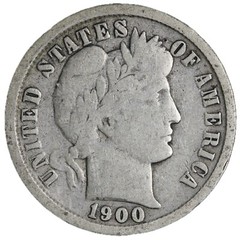 1900 Barber Dime Nice Circulated VG/FINE! Complete Your Album!