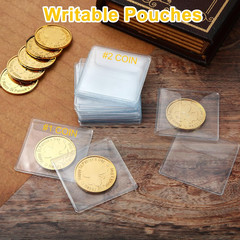 50-Pack of Individual Clear Plastic Coin Sleeves for Collectors and Storage